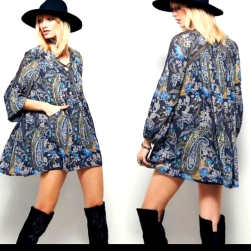 Medium Free People Rain or Shine Mini Dress